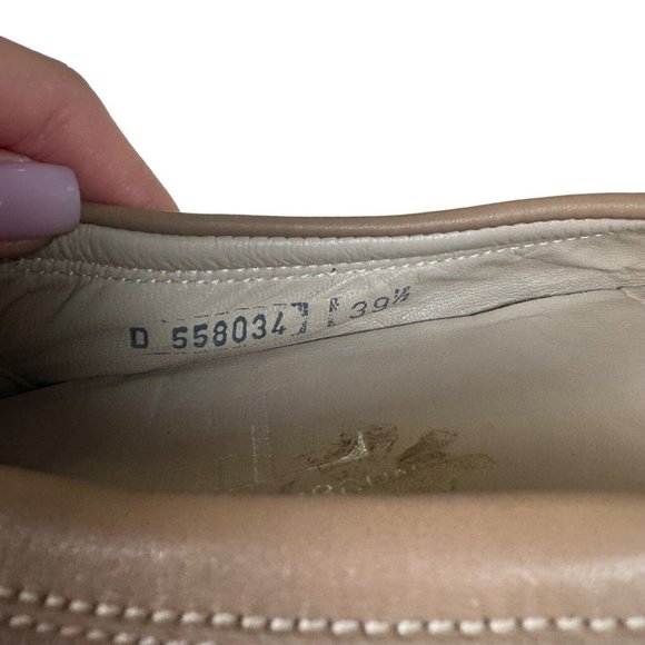 AGL ATTILIO GIUSTI LEOMBRUNI Monika BEIGE NUDE CAP TOE BALLET FLATS SIZE 39.5 - Picture 7 of 13